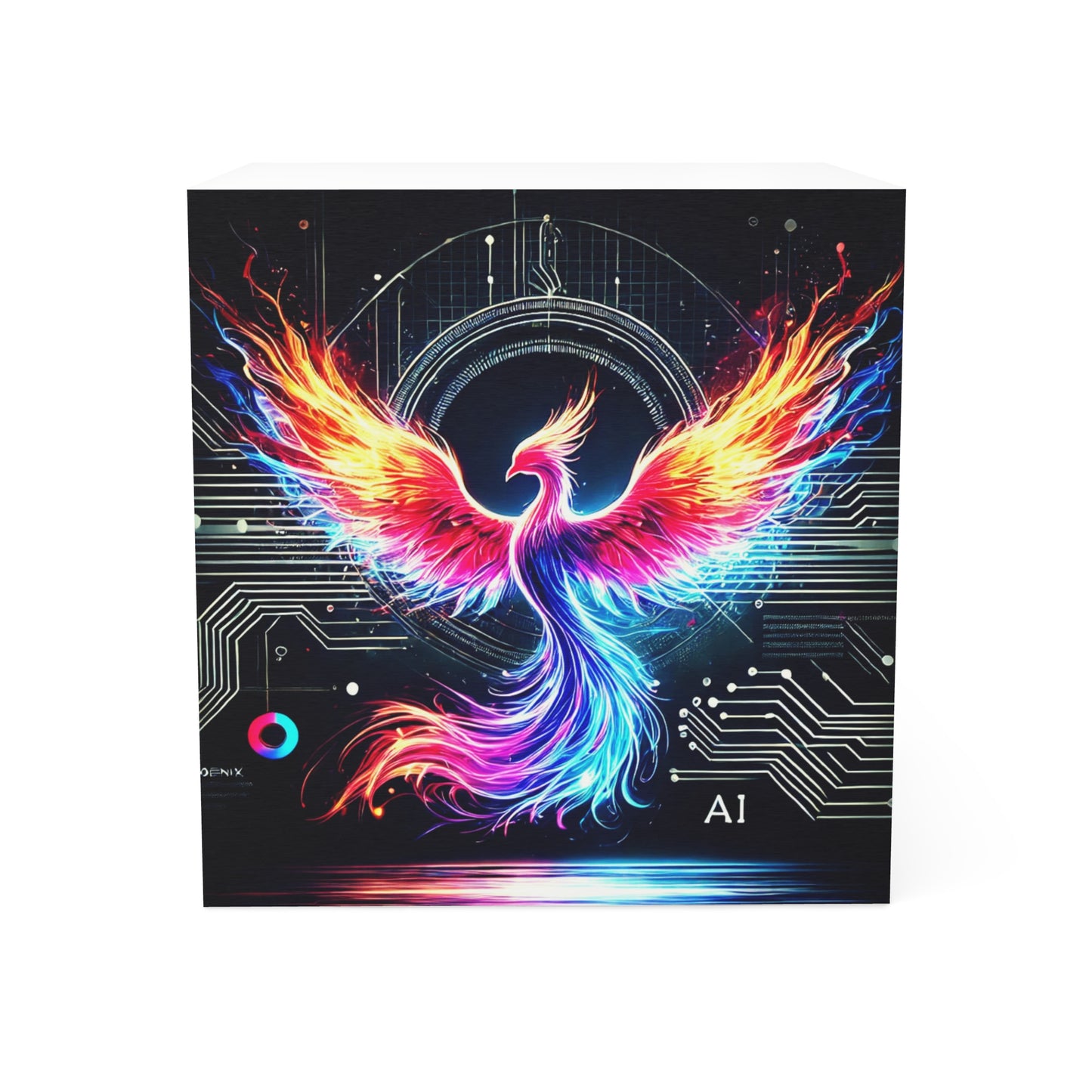 Vibrant Phoenix Note Cube – Colorful Sticky Notes for Creative Minds