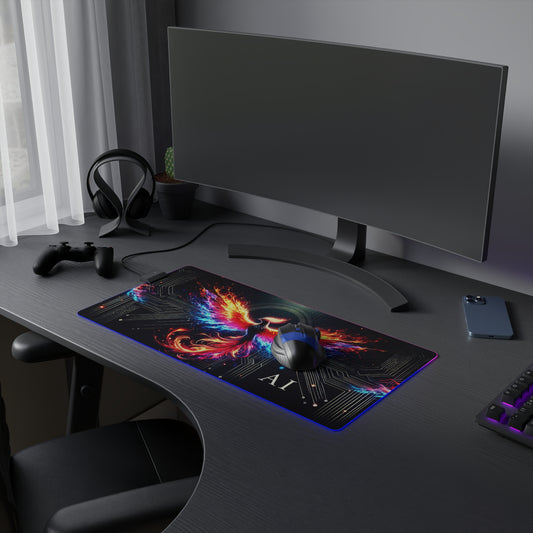 Illuminate Your Game: Phoenix LED Gaming Mouse Pad with Colorful Light Effects