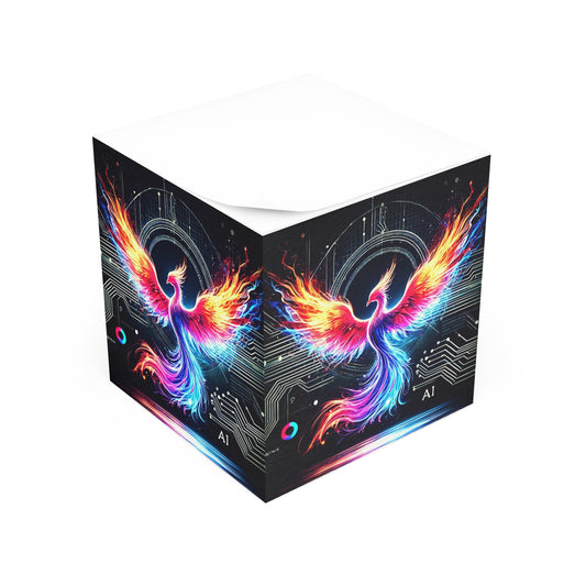 Vibrant Phoenix Note Cube – Colorful Sticky Notes for Creative Minds