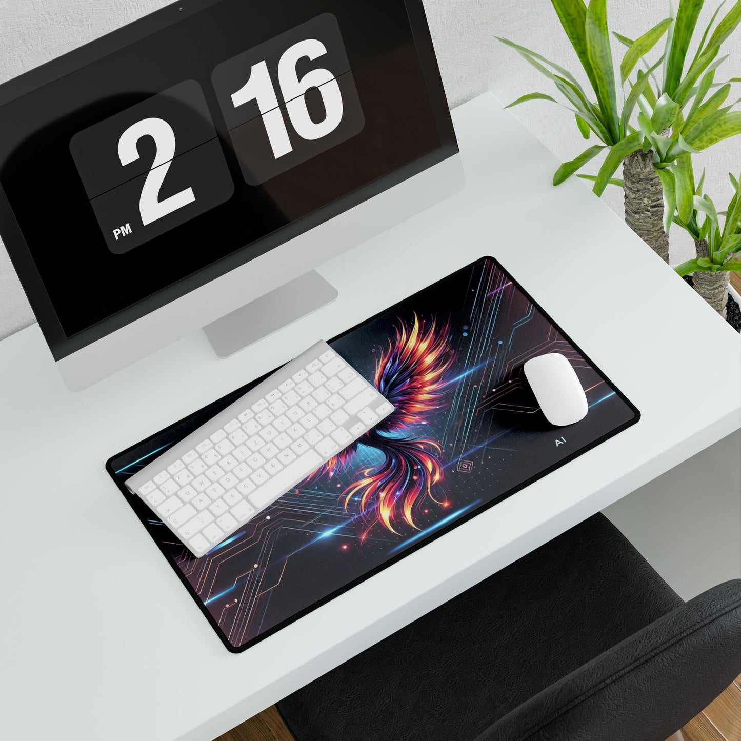 Vibrant Phoenix Desk Mat | Colorful Gaming & Office Decoration