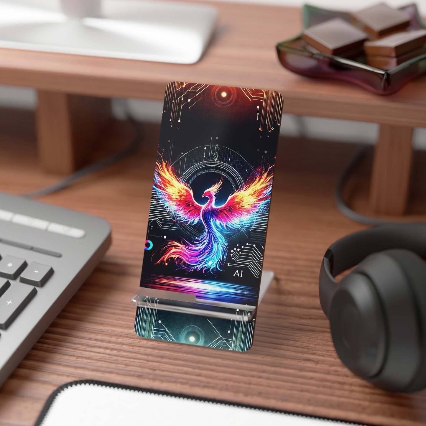 Phoenix Art Mobile Display Stand - Vibrant Smartphone Holder