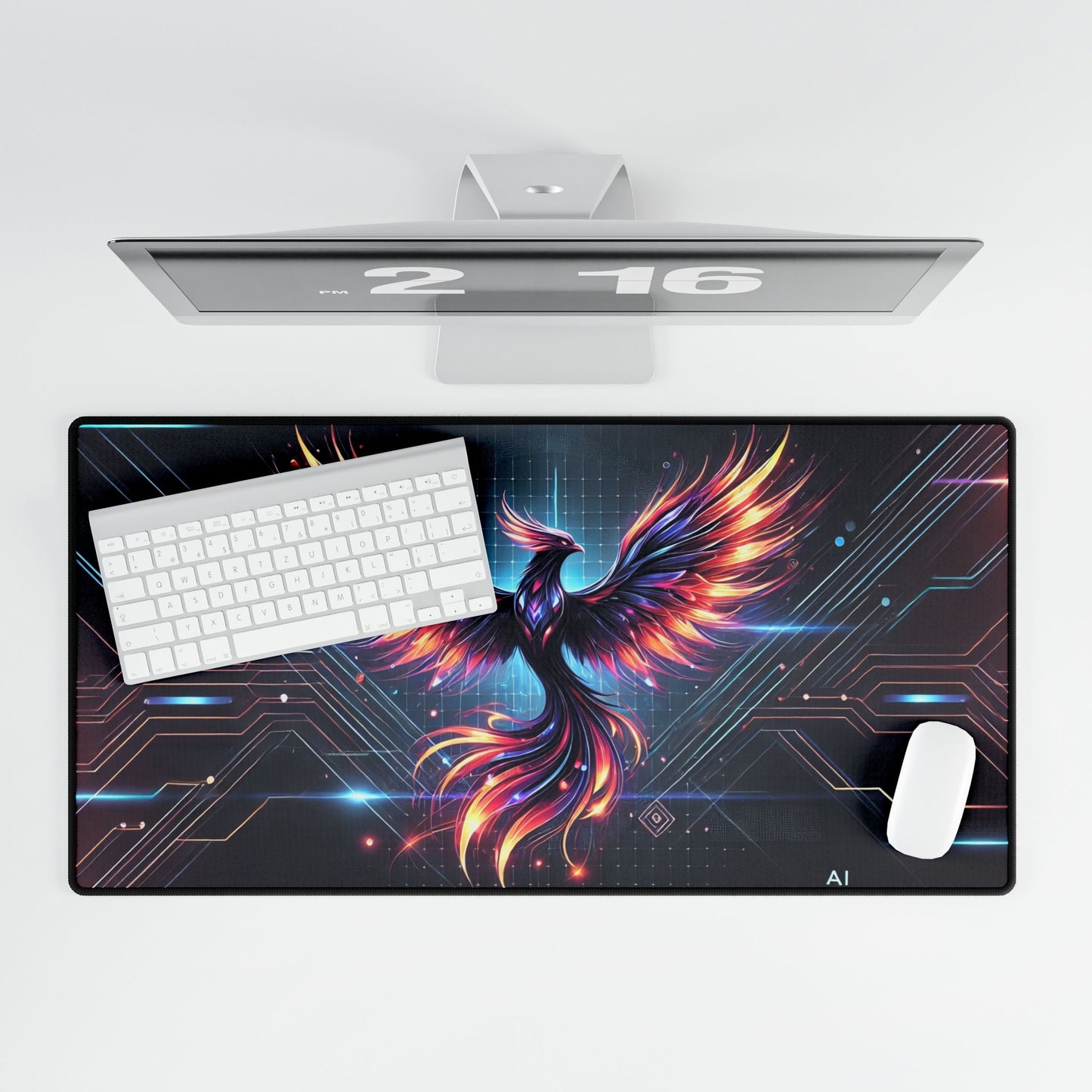 Vibrant Phoenix Desk Mat | Colorful Gaming & Office Decoration