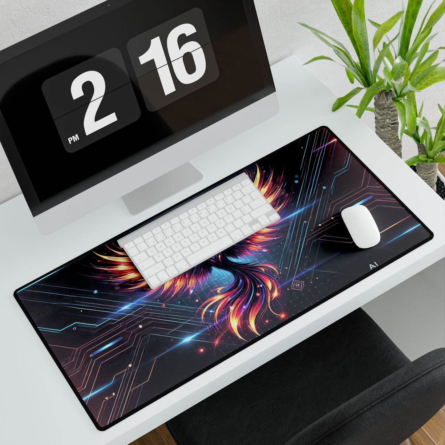 Vibrant Phoenix Desk Mat | Colorful Gaming & Office Decoration