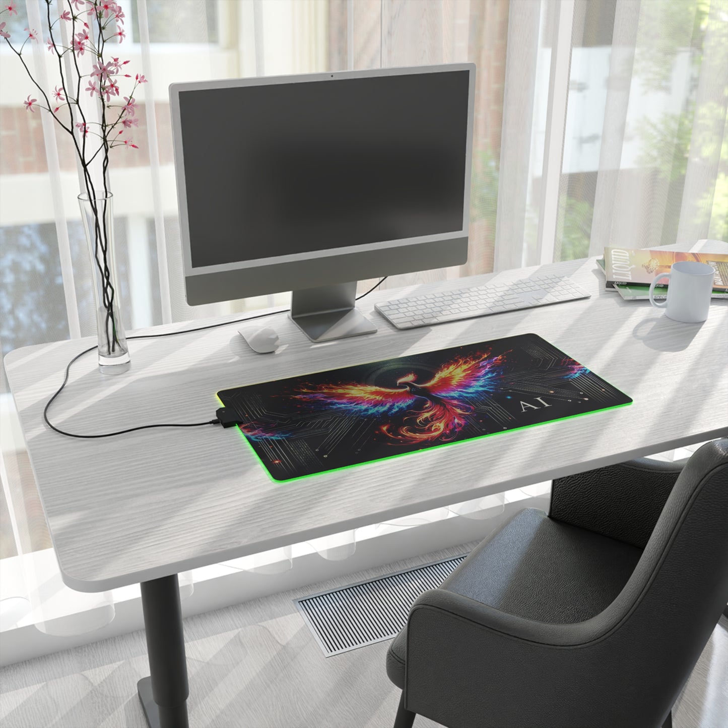 Illuminate Your Game: Phoenix LED Gaming Mouse Pad with Colorful Light Effects