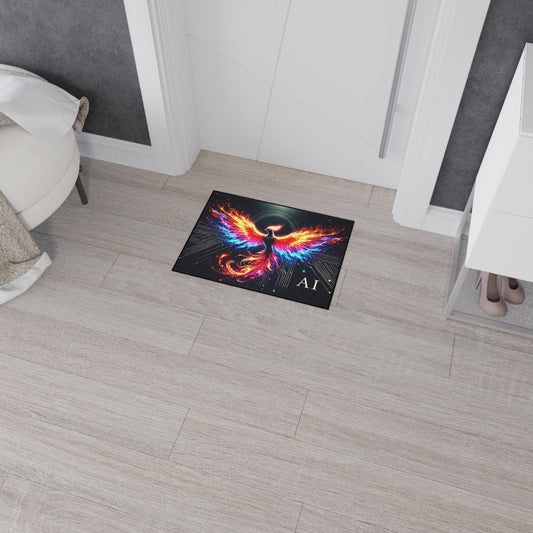 Custom Phoenix Design Heavy Duty Floor Mat - Vibrant AI Art for the Modern Office