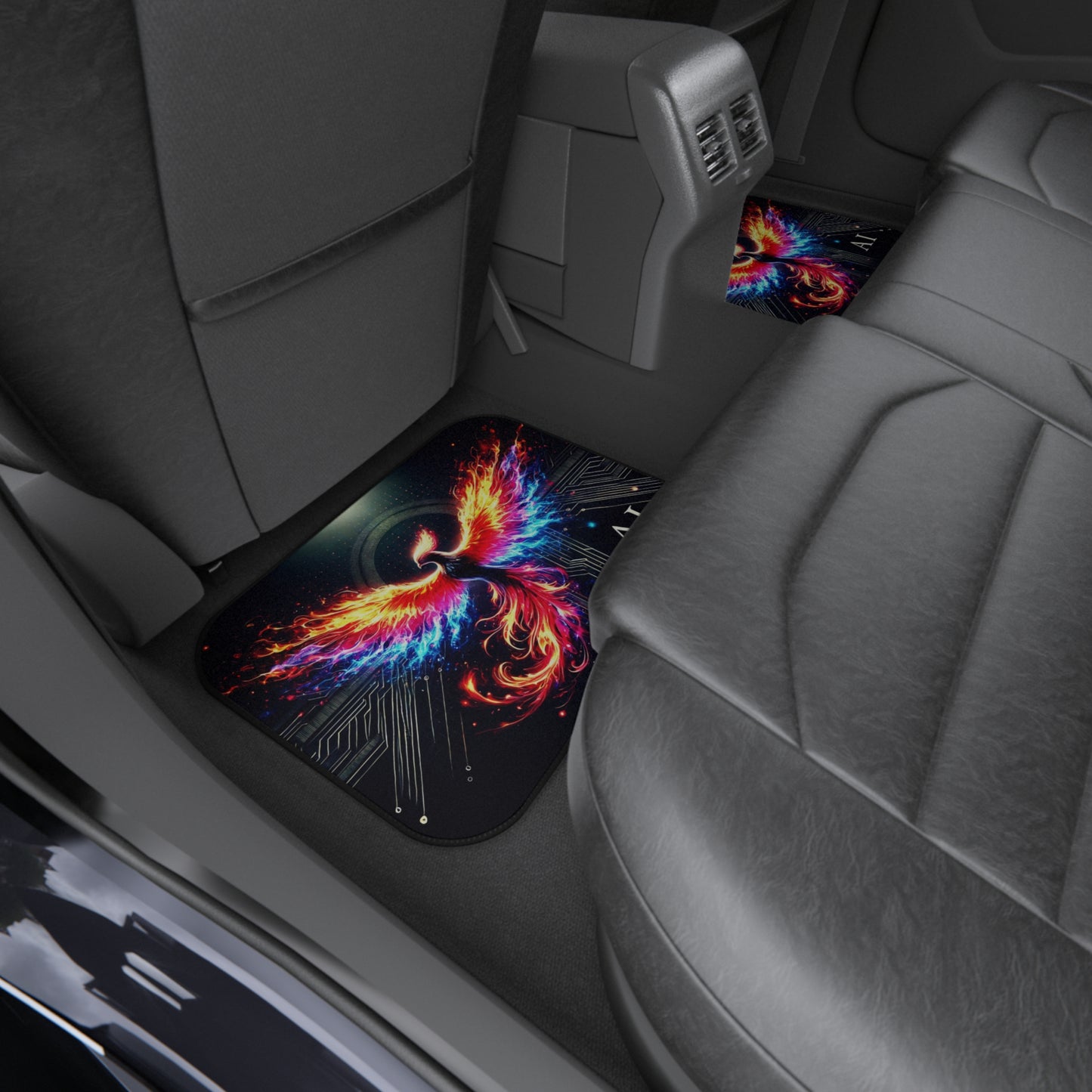 Vibrant Phoenix Car Mats Set of 4 - Unique AI Design for Modern Vehicles