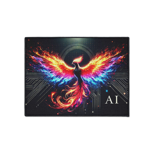Custom Phoenix Design Heavy Duty Floor Mat - Vibrant AI Art for the Modern Office
