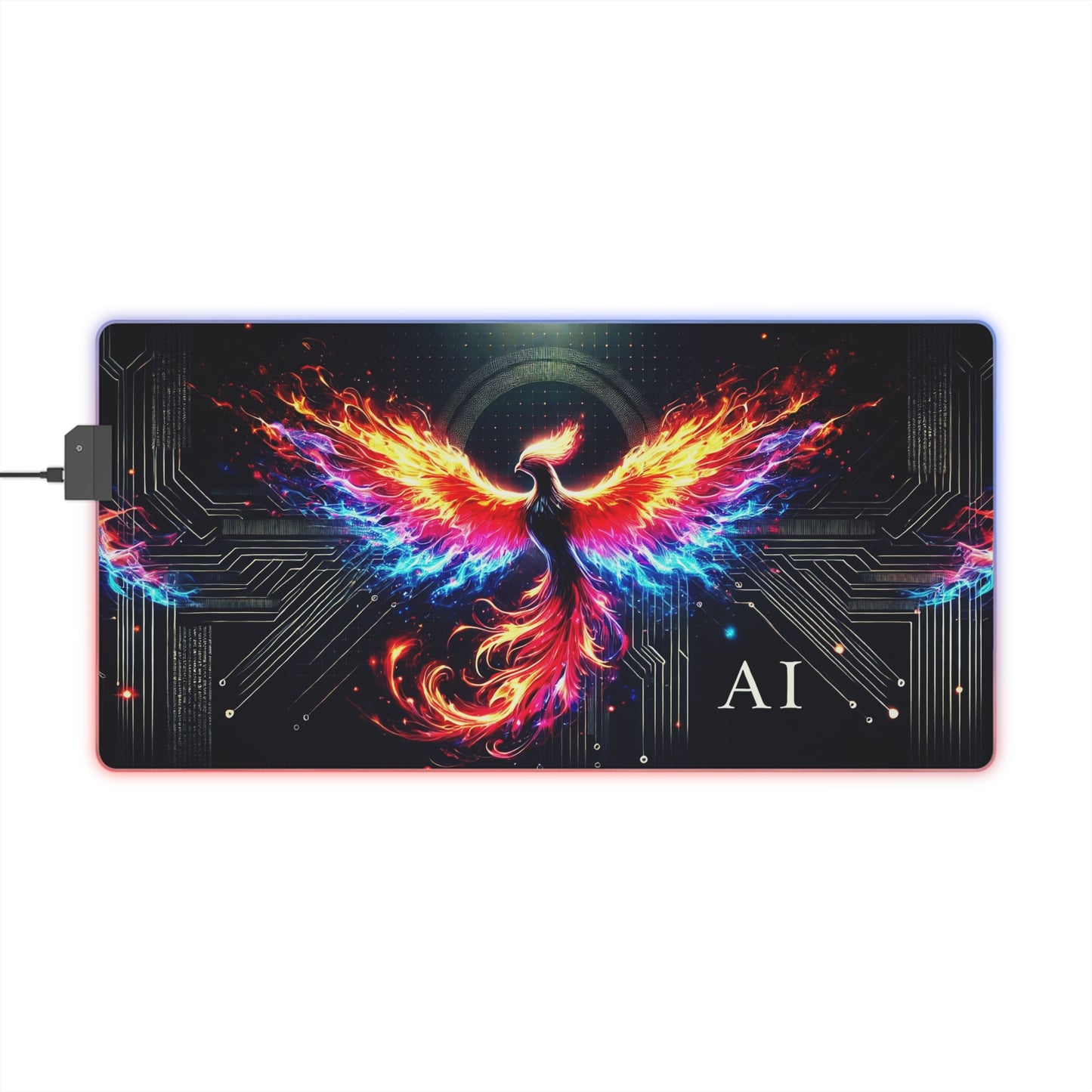 Illuminate Your Game: Phoenix LED Gaming Mouse Pad with Colorful Light Effects