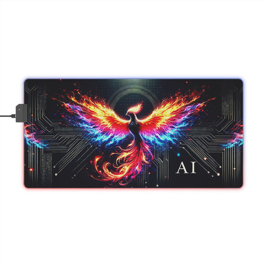 Illuminate Your Game: Phoenix LED Gaming Mouse Pad with Colorful Light Effects