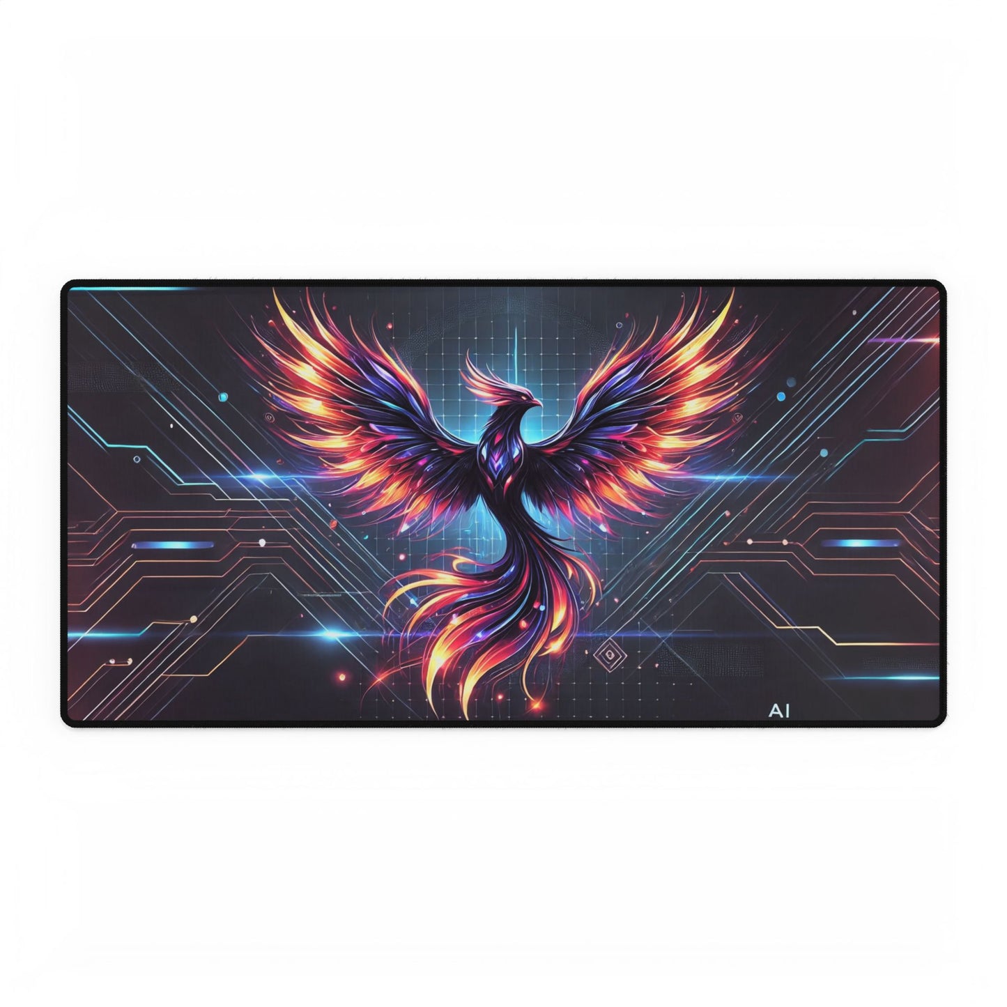 Vibrant Phoenix Desk Mat | Colorful Gaming & Office Decoration