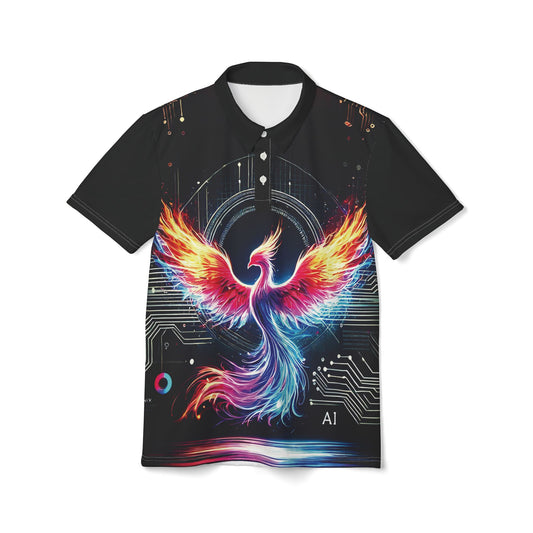 Phoenix Design Unisex Polo Shirt - Vibrant & Bold Graphic Tee for Casual Outings